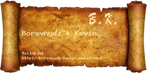 Borovnyák Kevin névjegykártya